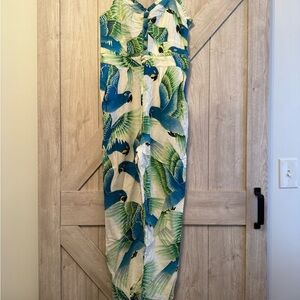 FARM Rio Blue and Green Parrot Jumpsuit